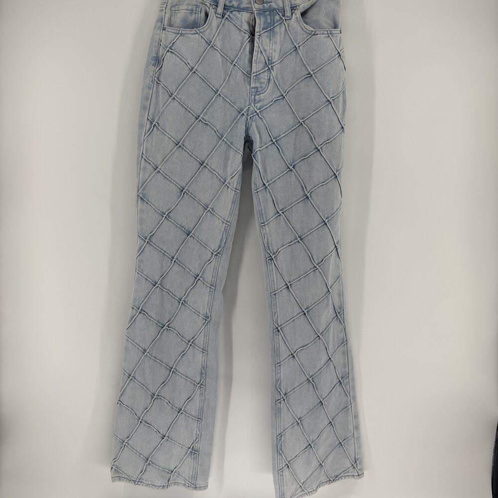 PacSun Women’s Light Blue Pintuck High Waisted Bootcut Jeans Size 27 Flare Retro - Picture 2 of 11